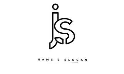 JS, SJ Abstract Letters Logo Monogram