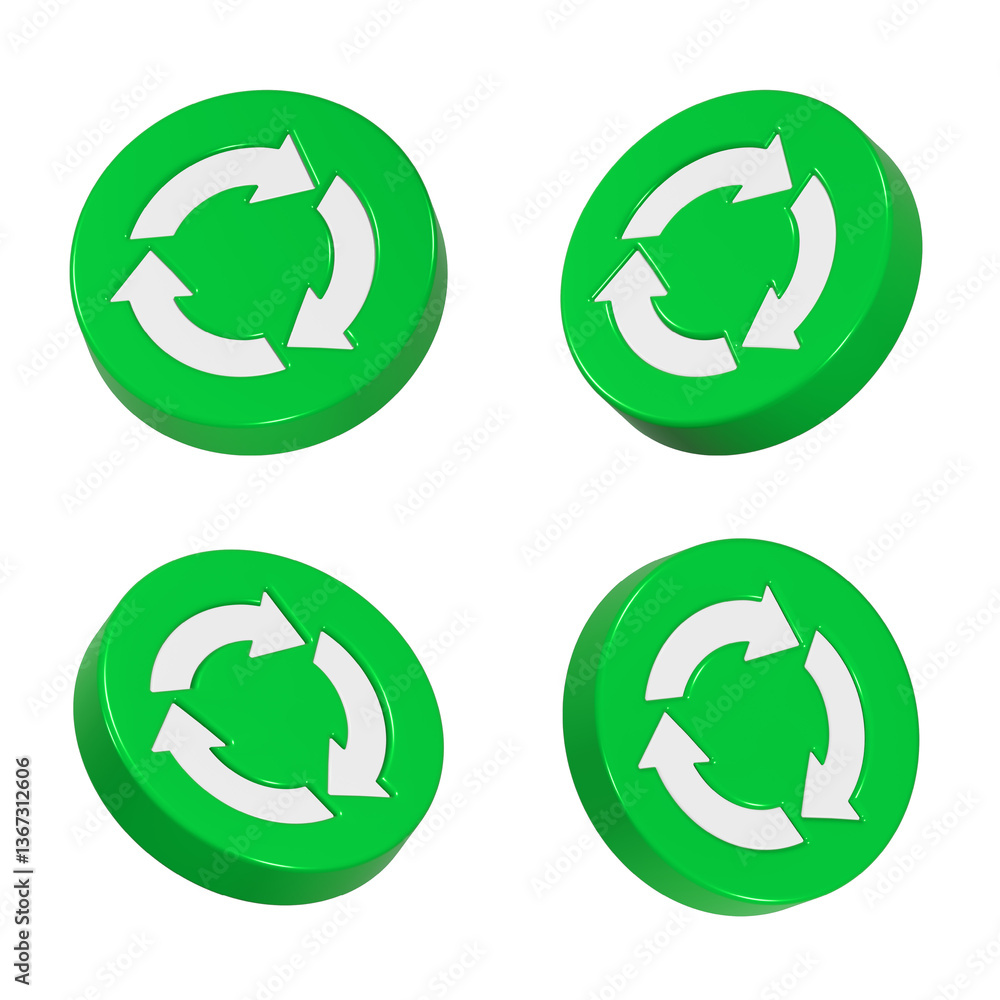 Poster refresh icon 3d realistic icon for app web