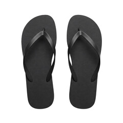 Black flip-flops, isolated on transparent background.