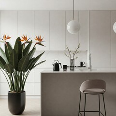 Luxury kitchen minimalist design elegant interior contemporary space stylish
