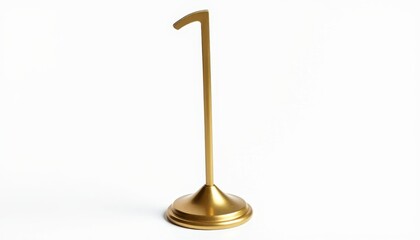 Brass Toilet Paper Holder on Polished White Background: Sleek and Elegant Design. A gold toilet paper holder on a white background.