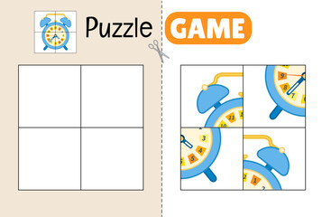 Education paper game for preshool children. Cut out the parts and glue them in the correct place. 
