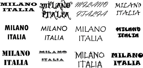 italian, italy, european, logo, building, sign, word, traditional, milano, text, vector, milan, font, travel, gate, arch, round, della, magnet, sticker, black, gothic, souvenir, architecture, cathedra