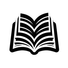 Bold Book Icon: Modern, Graphic, Reading Symbol