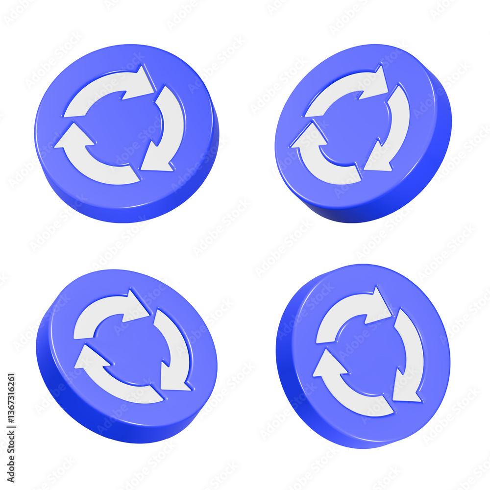 Poster refresh icon 3d realistic icon for app web