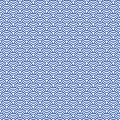 シームレスな青海波の背景素材 スウォッチ対応 群青