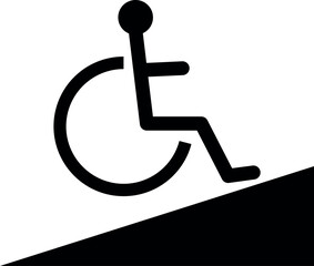Wheelchair ramp icon isolated on white background . Access ramp sign . Vector illustration