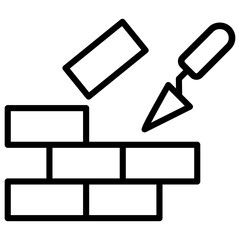 Obraz premium Bricklaying icon representing masonry work, construction industry, handyman projects, home renovation, and Labour Day with transparent background