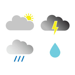 Weather forecast simple icon set stock illustration