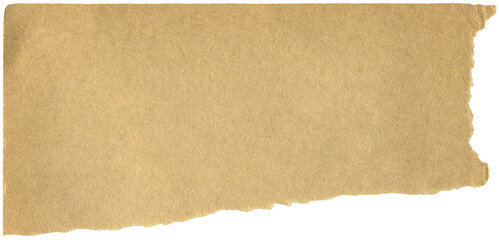 Aged ripped paper. Realistic crumpled beige paper scrap for background, scrapbooking, paper collage making