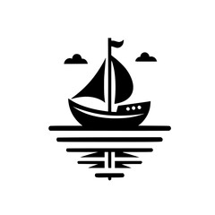 Minimalist Sailboat Silhouette on Calm Waters
