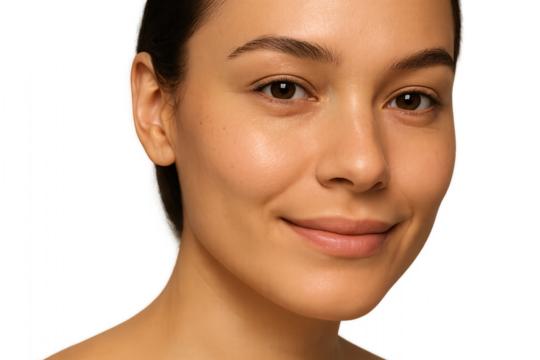Close-up Portrait of a Woman with Smooth Skin