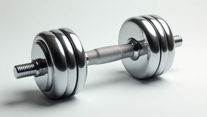 Fototapeta premium Chrome Dumbbell Weightlifting Exercise Fitness Gym Equipment Strength Training