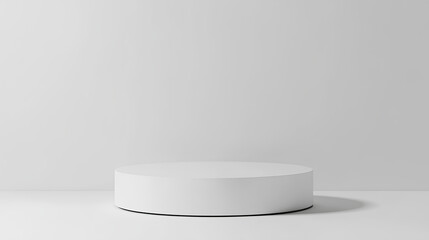 White podium isolated on white background. Empty product presentation pedestal display stand