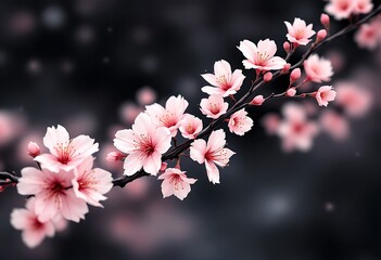 Obraz premium Branch of pink flowers