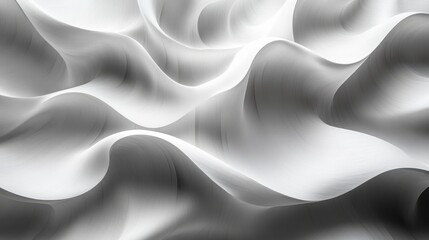 Obraz premium grainy metallic grey wavy silver gradient abstract geometric curves monochrome background with blank space