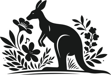 kangaroo vector animal silhouette