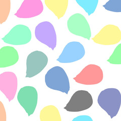 Colorful pastel blob pattern on white background