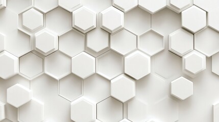Fototapeta premium Abstract white hexagon pattern background texture for design (1)