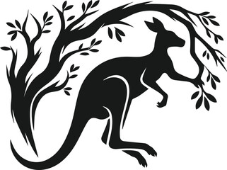 kangaroo vector animal silhouette