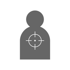 Human Shape Shooting Target Icon Related to Police Training and Precision Aim