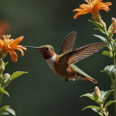 hummingbird and flower