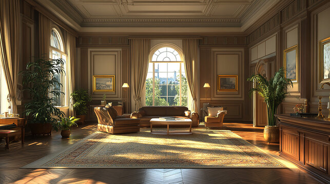 Elegant Grand Living Room Interior Design