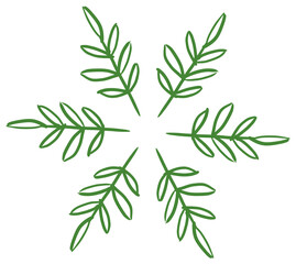 Fototapeta premium This is a hand-drawn illustration of a leaf.