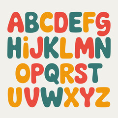 Cute colorful hand drawn summer font