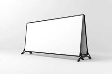 High Quality Visual of Back Side Banner Xstands Display Isolated on White 3D Rendering