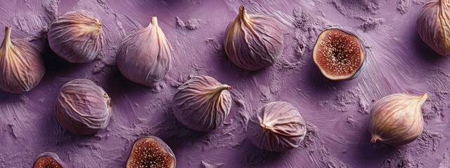 Dramatic still life with shriveled figs in dusty swirl