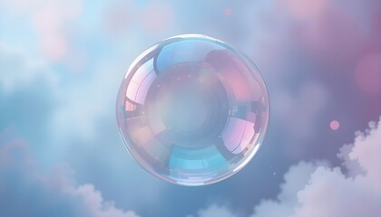 soap bubbles on blue background