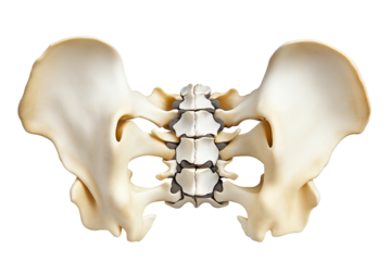 Human Pelvis Bone | Isolated Anatomical Skeleton Model on White Background