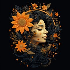 Thin Line Texture Design Featuring the Minimalistic Sun Element

