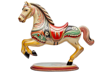 carousel horse isolated on white