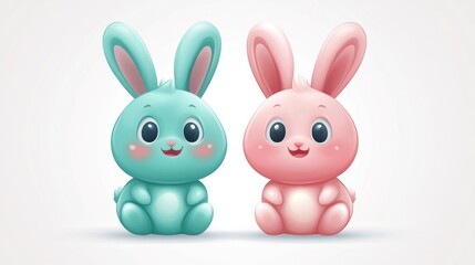 A fanciful pink bunny in a bright, cheerful sweater with a lively pattern