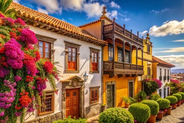Fototapeta premium Arucas, Gran Canaria, Spain: Historic Architecture and Lush Landscape, September 20, 2021