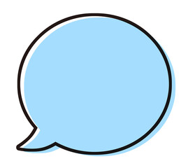 シンプルな吹き出し　イラスト素材　青
