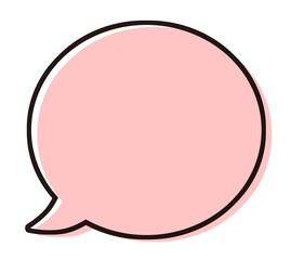 シンプルな吹き出し　イラスト素材　赤