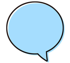 シンプルな吹き出し　イラスト素材　青