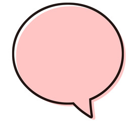 シンプルな吹き出し　イラスト素材　赤