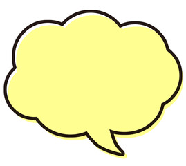 シンプルな吹き出し　イラスト素材　黄