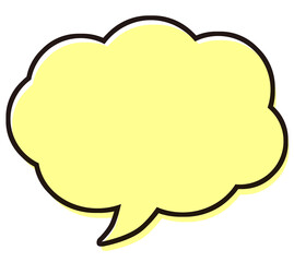 シンプルな吹き出し　イラスト素材　黄