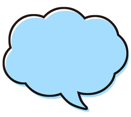 シンプルな吹き出し　イラスト素材　青