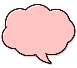 シンプルな吹き出し　イラスト素材　赤