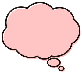 シンプルな吹き出し　気持ち　イラスト素材　赤