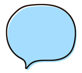 シンプルな吹き出し　イラスト素材　青