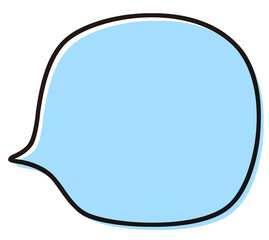 シンプルな吹き出し　イラスト素材　青