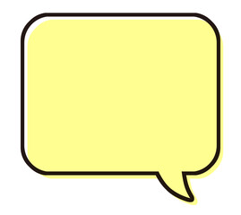 シンプルな吹き出し　イラスト素材　黄色
