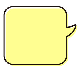 シンプルな吹き出し　イラスト素材　黄色